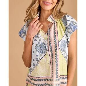 NEW DOUBLE A em sleeveless top in apple bandana apl